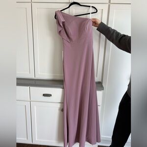 Azazie One Shoulder vintage Mauve Gown